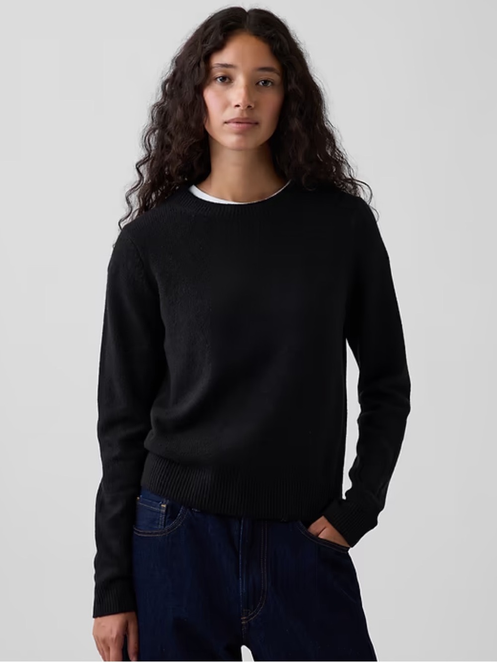 GAP Black CashSoft Crewneck Sweater
